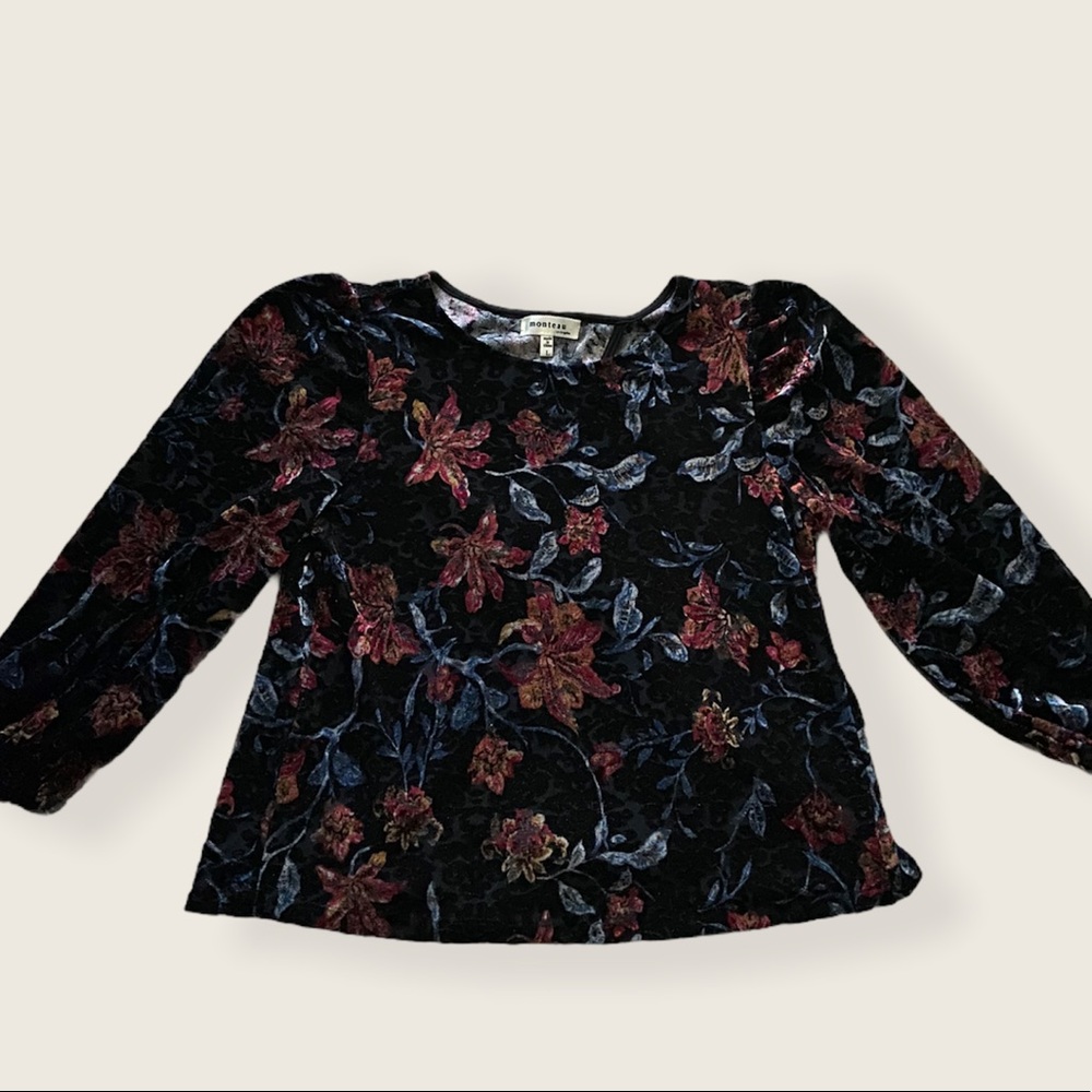 Women’s Velvet Floral Monteau Top